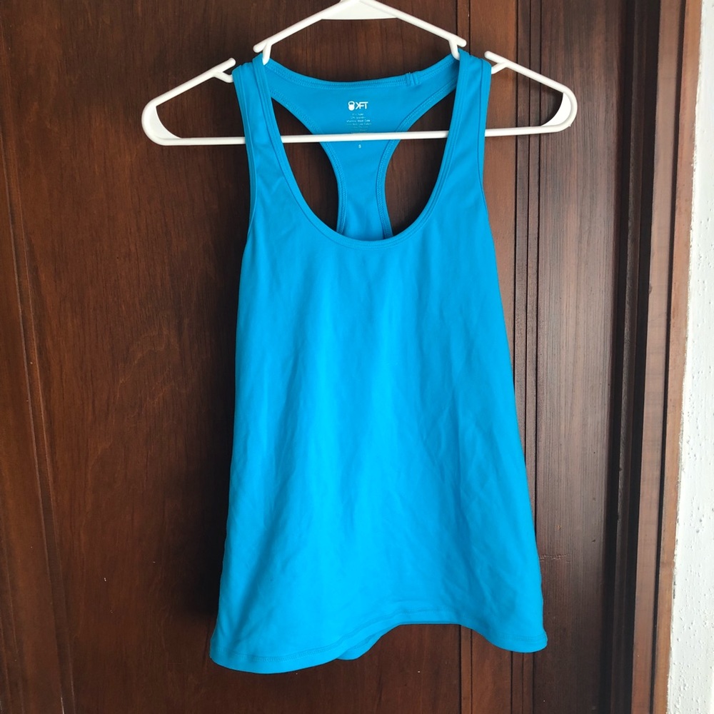 Bright blue KFT brand tank top